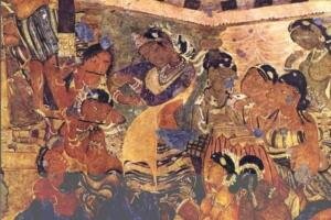 Vakataka Period Painting from Ajanta Caves, Aurangabad