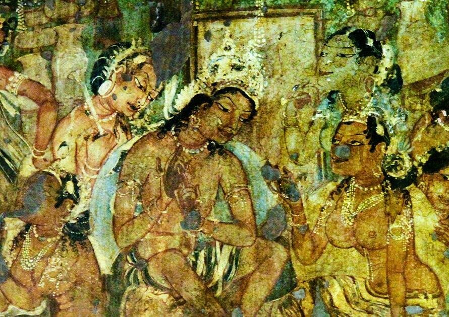Vakataka Period Painting from Ajanta Caves, Aurangabad